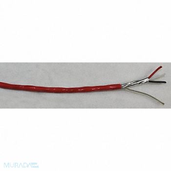BELDEN Data Cable Plenum 3 Wire Red 1000ft, 48KR59
