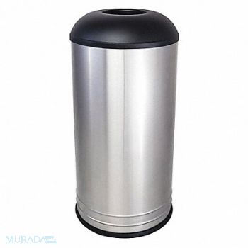 TOUGH GUY Trash Can Round 18 gal Silver, 48L070