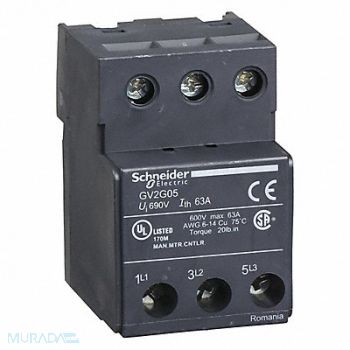 SCHNEIDER ELECTRIC Manstarter Terminal Block 600Vac 63A, 48P447