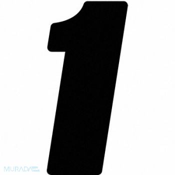 HARDLINE PRODUCTS Number Label Blk Vinyl 7in. H No 1 PK12, 48PH04