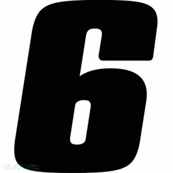 HARDLINE PRODUCTS Number Label Blk Vinyl 7in. H No 6 PK12, 48PH09