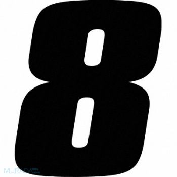 HARDLINE PRODUCTS Number Label Blk Vinyl 7in. H No 8 PK12, 48PH11