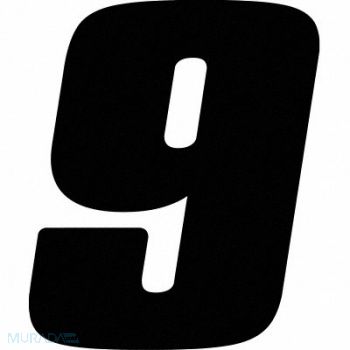 HARDLINE PRODUCTS Number Label Blk Vinyl 4in. H No 9 PK12, 48PG27