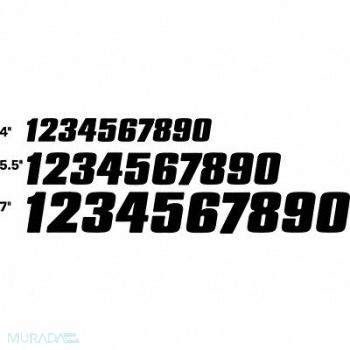 HARDLINE PRODUCTS Number Label Blk Vinyl No.0 Thru 9 PK120, 48PG28