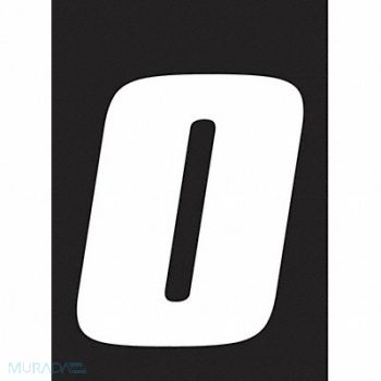 HARDLINE PRODUCTS Number Label Wht Vinyl 7in. H No 0 PK12, 48PH24