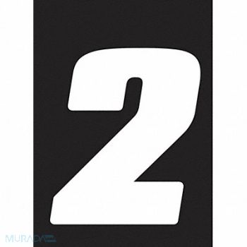 HARDLINE PRODUCTS Number Label Wht Vinyl 7in. H No 2 PK12, 48PH26