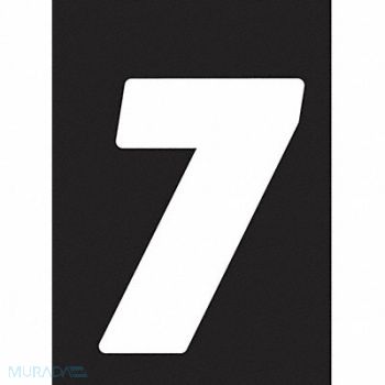 HARDLINE PRODUCTS Number Label Wht Vinyl 7in. H No 7 PK3, 48PH21