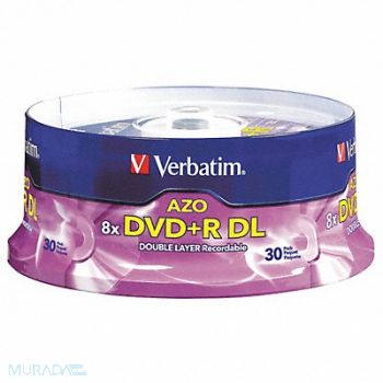 VERBATIM DVD+R Dual Layer Disc 8.50GB Silver PK30, 48PR04