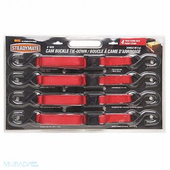 KINEDYNE Tie Down Strap Cam Buckle Poly 6 ft PK4, 48PX54