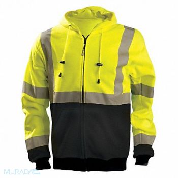 OCCUNOMIX Sweatshirt Hi-Vis Yellow L, 48PY69