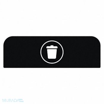 RUBBERMAID COMMERCIAL PRODUCTS Recycling Sign 8-1/2 H 1-25/32 W Blk, 48RA38
