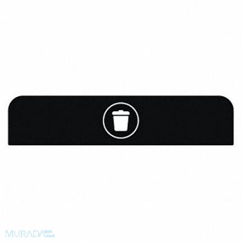 RUBBERMAID COMMERCIAL PRODUCTS Recycling Sign 8-1/2 H 1-25/32 W Blk, 48RA40