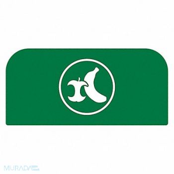 RUBBERMAID COMMERCIAL PRODUCTS Recycling Sign 8-1/2 H 1-25/32 W Gr, 48RA45