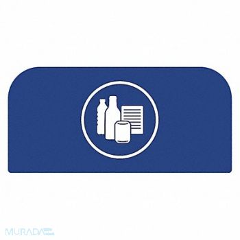 RUBBERMAID COMMERCIAL PRODUCTS Recycling Sign 8-1/2 H 1-25/32 W Blue, 48RA53