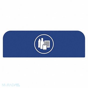 RUBBERMAID COMMERCIAL PRODUCTS Recycling Sign 8-1/2 H 1-25/32 W Blue, 48RA55