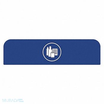 RUBBERMAID COMMERCIAL PRODUCTS Recycling Sign 8-1/2 H 1-25/32 W Blue, 48RA57