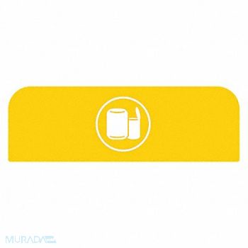 RUBBERMAID COMMERCIAL PRODUCTS Recycling Sign 8-1/2 H 1-25/32 W Ylw, 48RA62