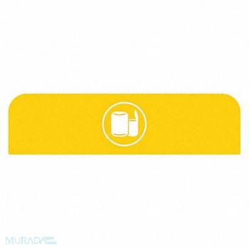 RUBBERMAID COMMERCIAL PRODUCTS Recycling Sign 8-1/2 H 1-25/32 W Ylw, 48RA63