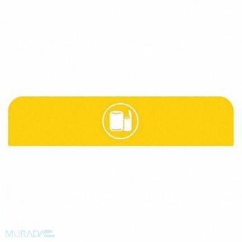 RUBBERMAID COMMERCIAL PRODUCTS Recycle Label 8-1/2 H 1-25/32 W Ylw, 48RA64