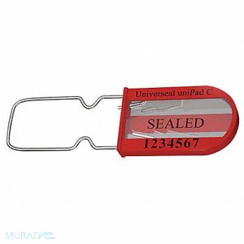 UNIVERSEAL Padlock Seals Red Acrylic PK50, 48RA98