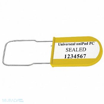 UNIVERSEAL Padlock Seals Yellow Acrylic PK50, 48RC06
