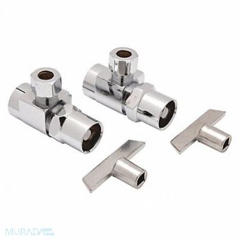 ZURN Angle Supply Stop Chrome 1/2 Inlet Size, 48RX88