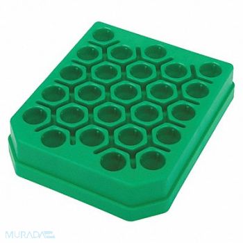 CELLTREAT Centrifuge Tube Rack Green 15cm L PK5, 48TD61