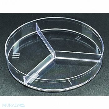 CELLTREAT Petri Dish Polystyrene 15mL 3 Well PK500, 48TD87