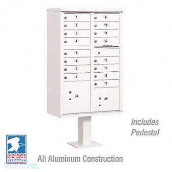 SALSBURY INDUSTRIES Cluster Box Unit White 18 Doors 18 in W, 48TJ80