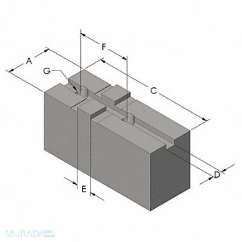 ABBOTT WORKHOLDING PRODUCTS Lathe Jaw 1/2 M12 Aluminum, 48TX94