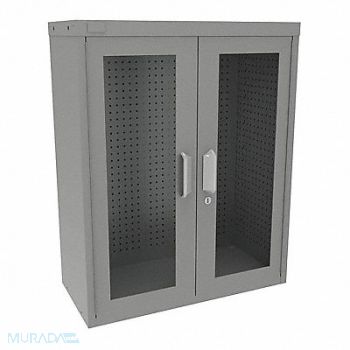 VIDMAR Pegboard Wall Cabinet 37 x30 x14 Gray, 48UR76