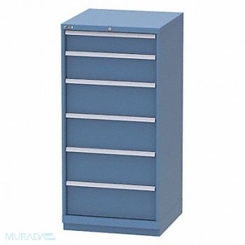 LISTA K3755 Mod Drawer Cab 60 H 6 Drawer Bright Blue, 48UR81