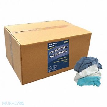 PROCLEAN BASICS Colored Terry Cloth Remnants 50 lb Box, 48UX91