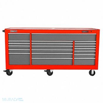 PROTO Rolling Cabinet Red/Gray 46-3/8 H 18Drwr, 48UY56