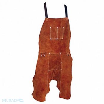 TILLMAN 24X48 Dk Brwn Lth Sl Bib Apron, 48V497