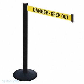 RETRACTA-BELT Barrier Post 40 in H Yellow/Black Text, 48VK70