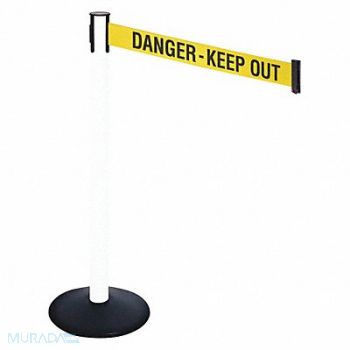 RETRACTA-BELT Barrier Post PVC Post Yellow/Black Text, 48VK84