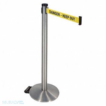 RETRACTA-BELT Barrier Post Ylw/Black Text 2 in Belt W, 48VN81