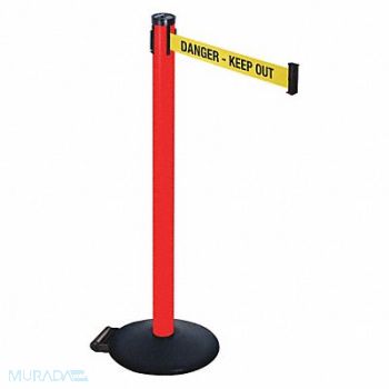 RETRACTA-BELT Barrier Post Ylw/Black Text 2 in Belt W, 48VP36