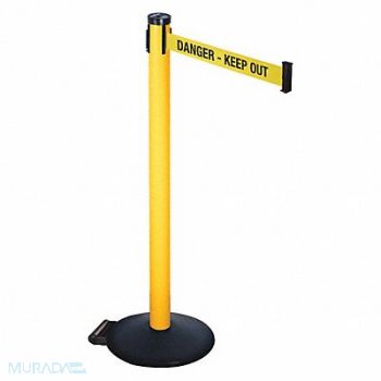 RETRACTA-BELT Barrier Post Ylw/Black Text 2 in Belt W, 48VP90