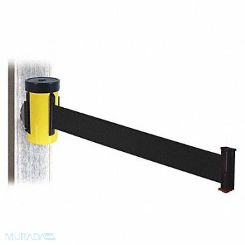 RETRACTA-BELT Belt Barrier Ylw Magnet Blk Belt 10ft L, 48VX99