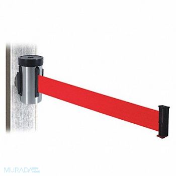 RETRACTA-BELT Belt Barrier Satin SS Red Belt 10 ft L, 48VY29