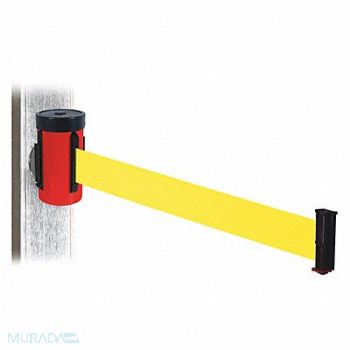 RETRACTA-BELT Belt Barrier Red Magnet Ylw Belt 10ft L, 48VY53