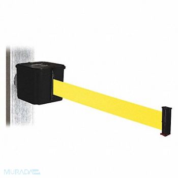 RETRACTA-BELT Belt Barrier Blk Magnet Ylw Belt 30ft L, 48VY62