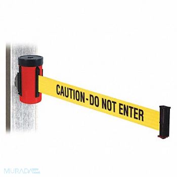 RETRACTA-BELT Belt Barrier Red Magnet Ylw/Blk Txt Belt, 48VZ32