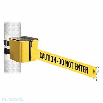 RETRACTA-BELT Belt Barrier Yellow Wall Mt 20ftL, 48VZ51