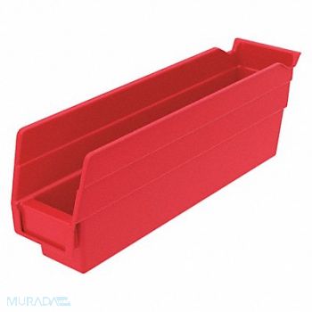 GRAINGER APPROVED Shelf Bin Red Indstr Grd Poly 4 in, 48WG58