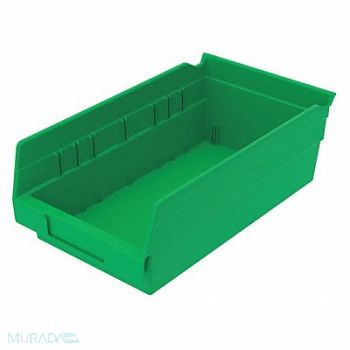 GRAINGER APPROVED Shelf Bin Green Indstr Grd Poly 4 in, 48WG77