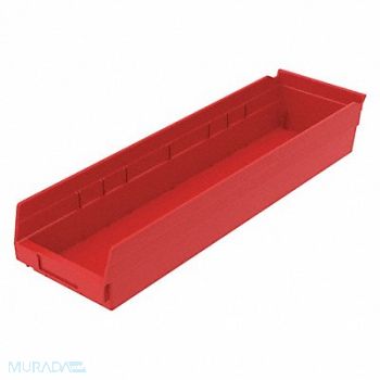 GRAINGER APPROVED Shelf Bin Red Indstr Grd Poly 4 in, 48WG98