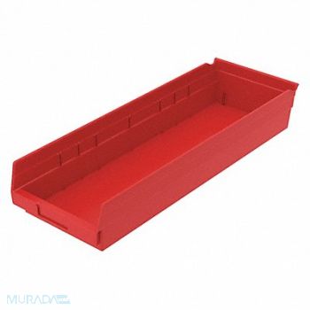 GRAINGER APPROVED Shelf Bin Red Indstr Grd Poly 4 in, 48WH19